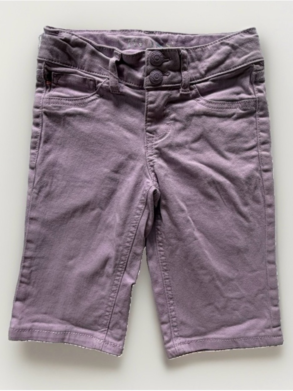 Vigoss Girls Purple Denim Bermuda Shorts Jorts Small 7/8 Stretch School Summer